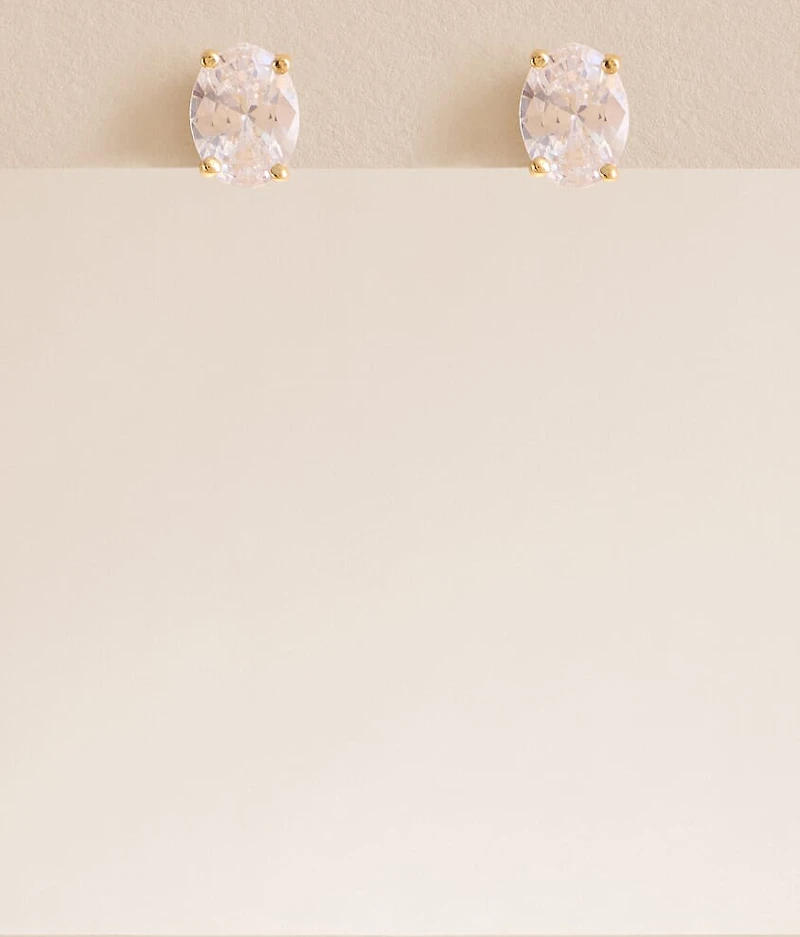 Oval Cut Stud Earring