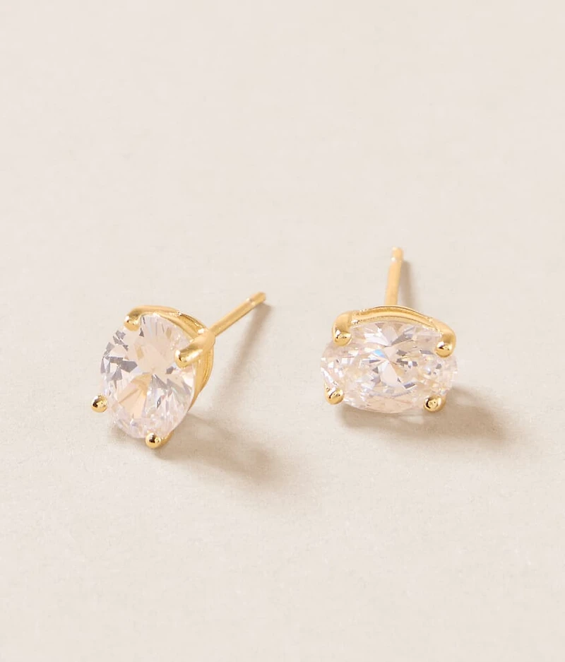 Oval Cut Stud Earring
