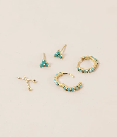 3 Pack Turquoise Earring Set