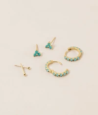 3 Pack Turquoise Earring Set