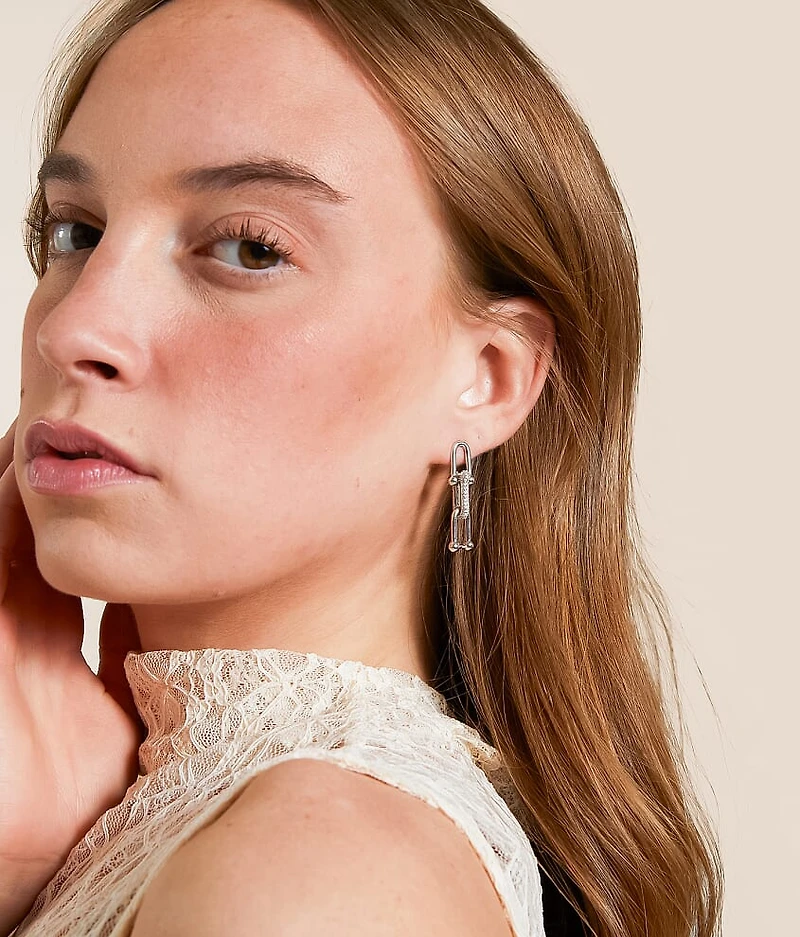 Link Pave Drop Earring