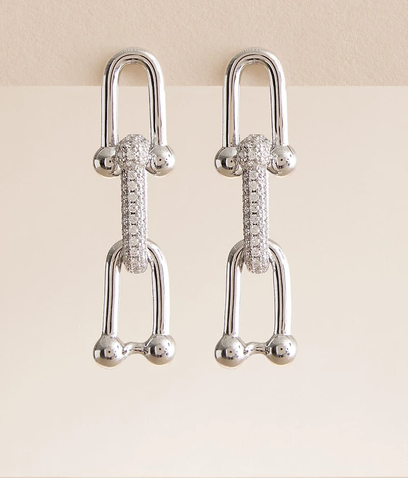 Link Pave Drop Earring