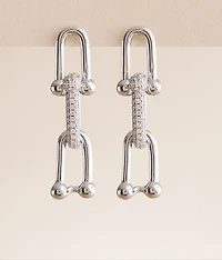 Link Pave Drop Earring