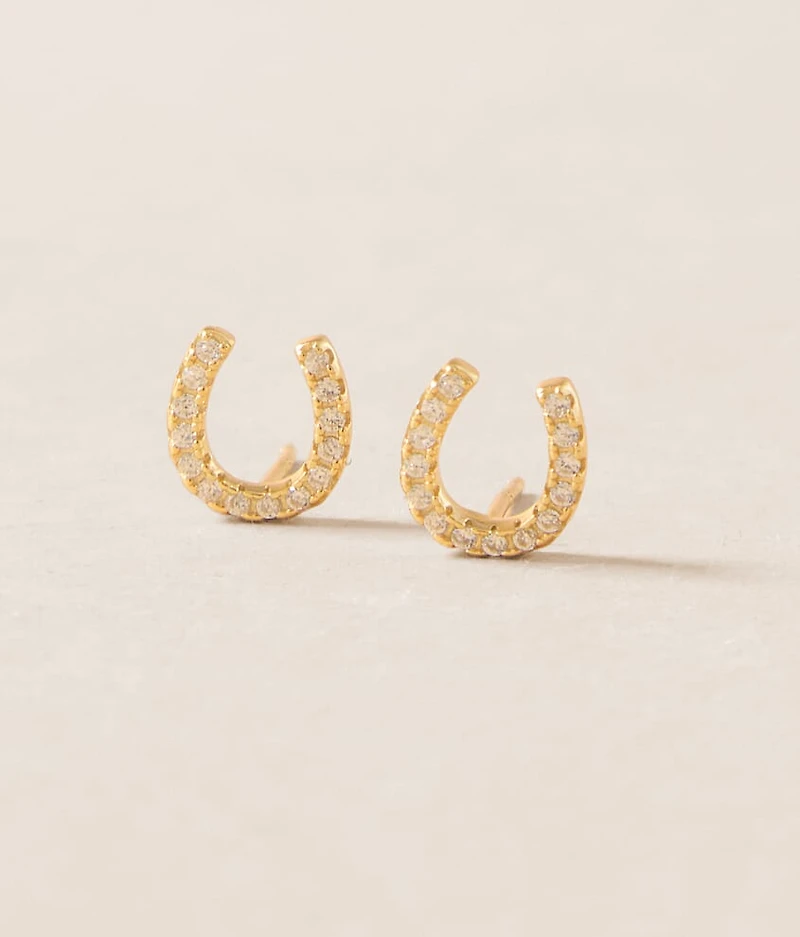 Lucky Horseshoe Stud Earring