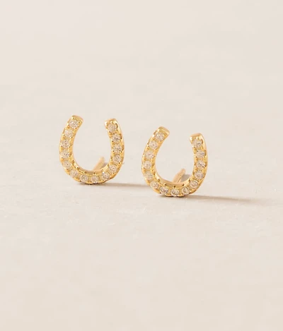 Lucky Horseshoe Stud Earring