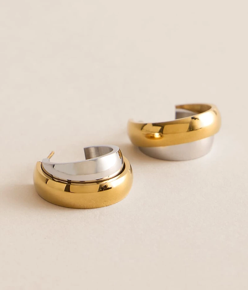 Mini Whitney Two Tone Earring