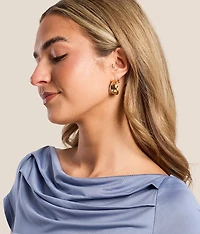 Mini Whitney Two Tone Earring