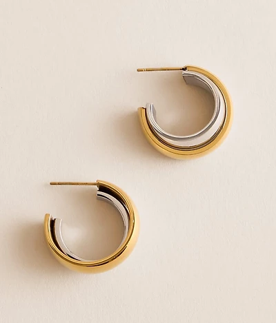 Mini Whitney Two Tone Earring