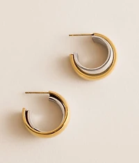 Mini Whitney Two Tone Earring
