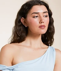 Mini Faux Pearl Cross Earring