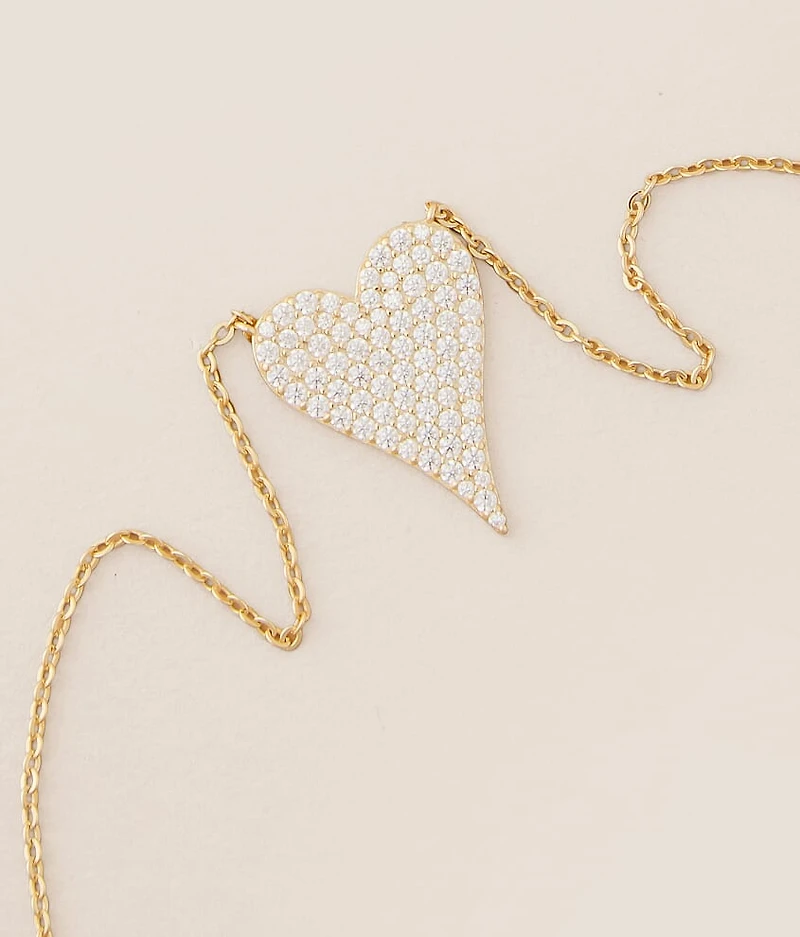 Sara Pave Heart Necklace