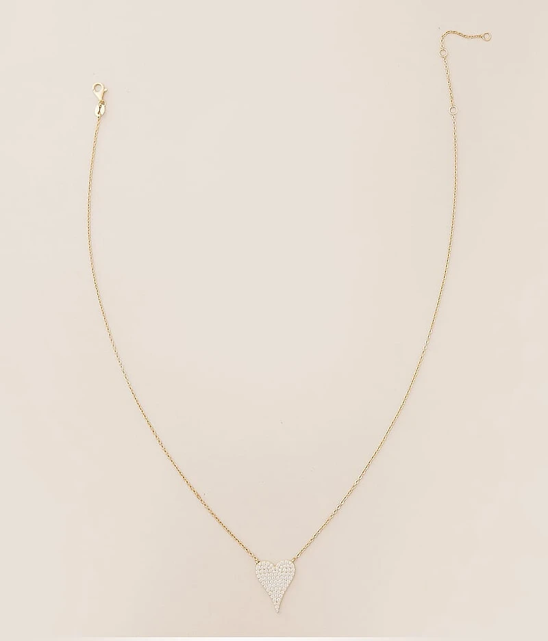 Sara Pave Heart Necklace