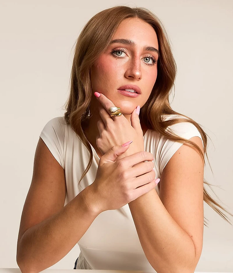 Cami Pearl Stacked Ring