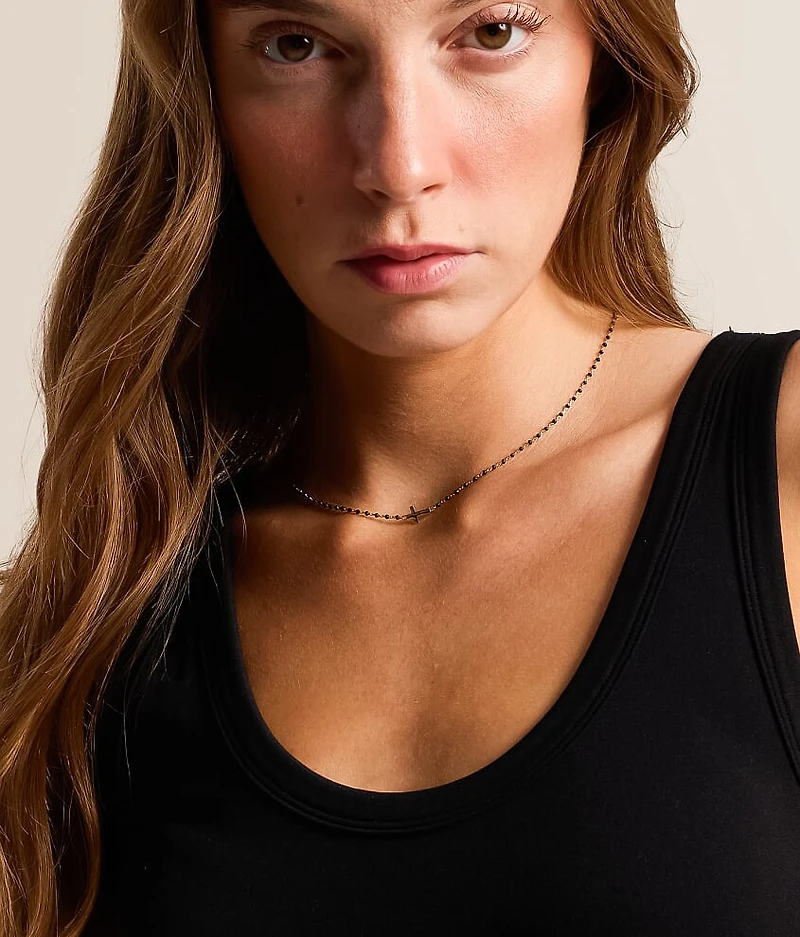 Elsa Side Cross Necklace