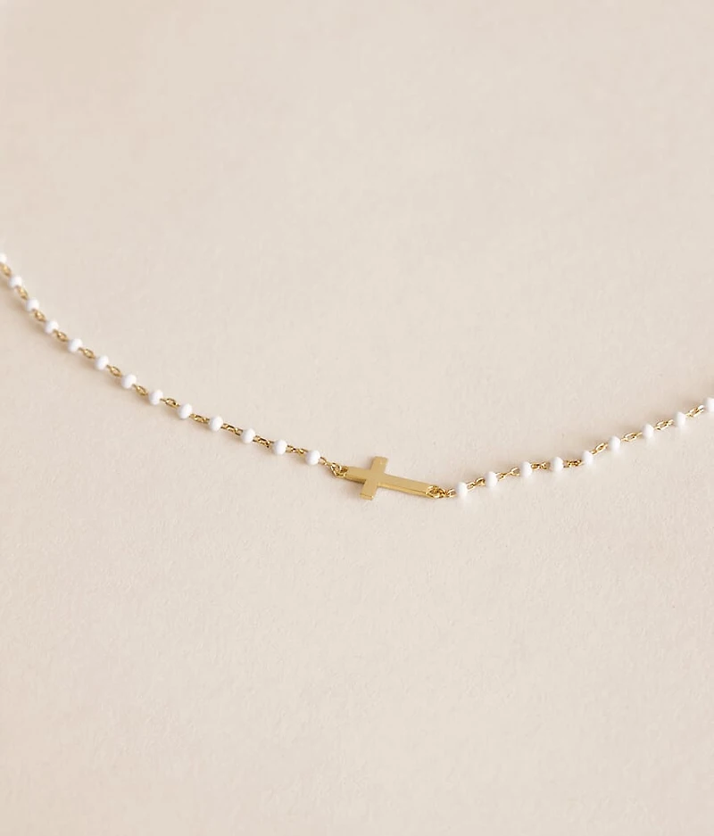 Elsa Side Cross Necklace