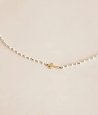 Elsa Side Cross Necklace