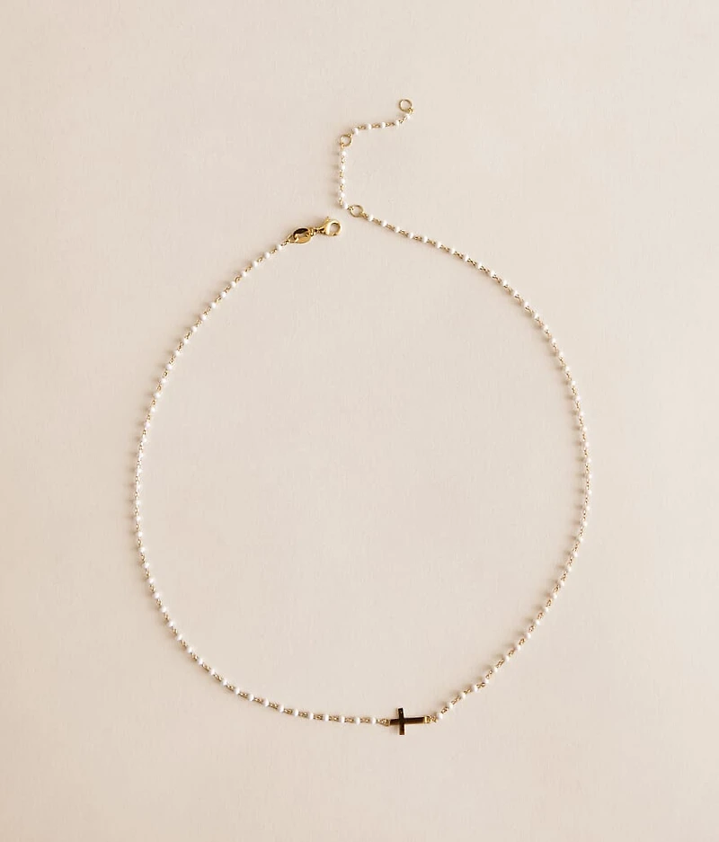 Elsa Side Cross Necklace