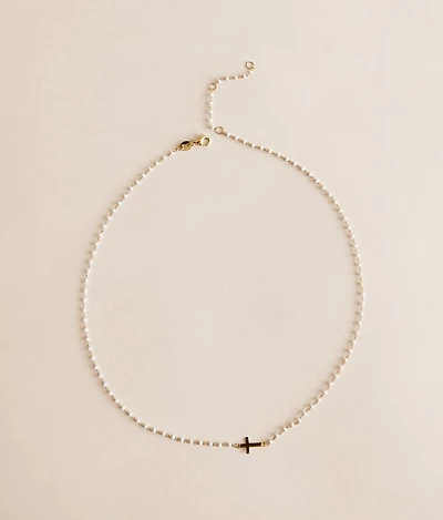 Elsa Side Cross Necklace