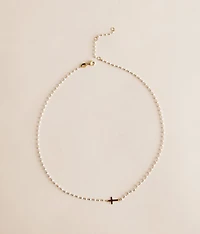 Elsa Side Cross Necklace