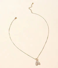 A Pave Initial Necklace