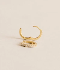 Pave Huggie Earring