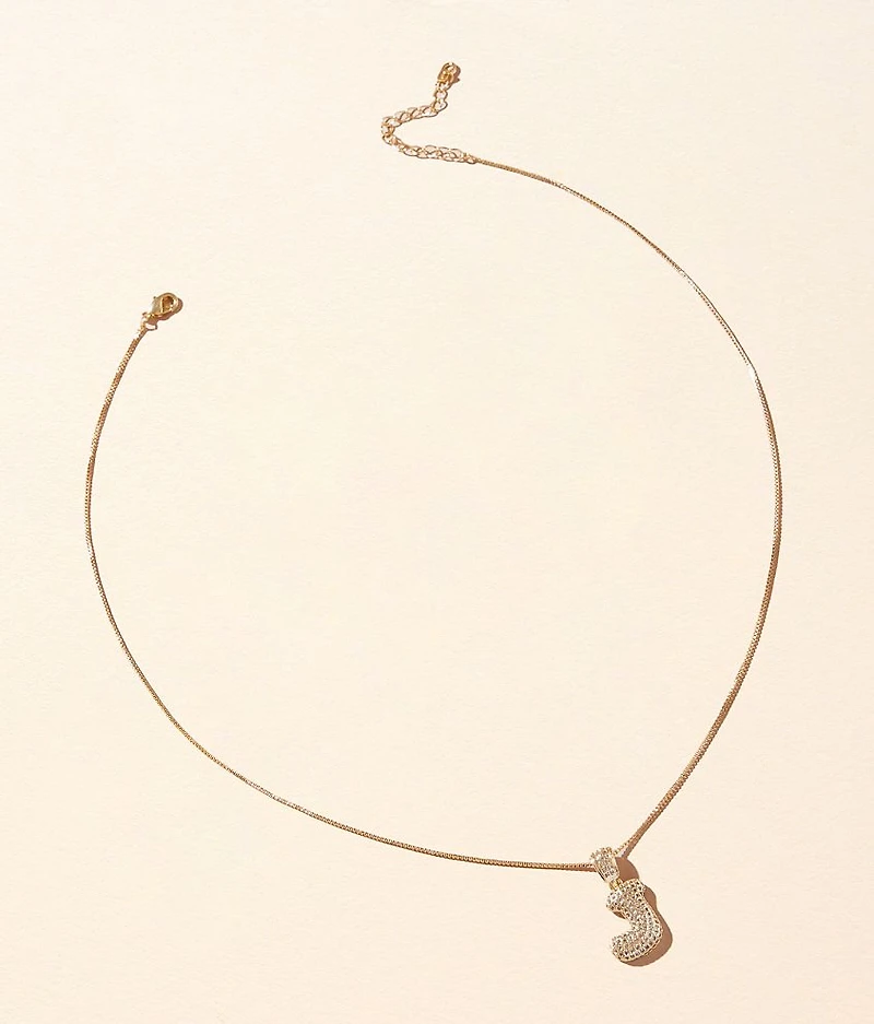 J Pave Initial Necklace