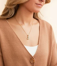 J Pave Initial Necklace