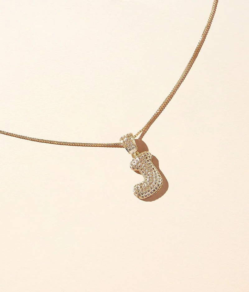 J Pave Initial Necklace