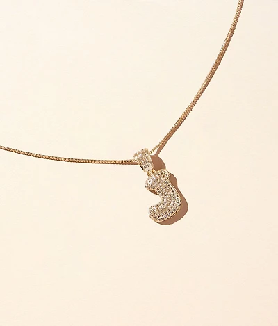 J Pave Initial Necklace