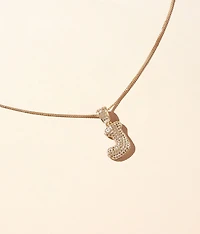 J Pave Initial Necklace
