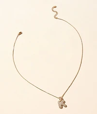 K Pave Initial Necklace