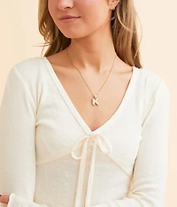 K Pave Initial Necklace