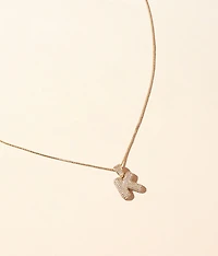 K Pave Initial Necklace