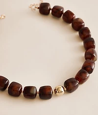 Pebbles Mocha Beaded Necklace
