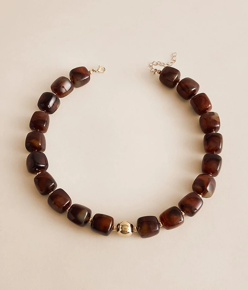 Pebbles Mocha Beaded Necklace