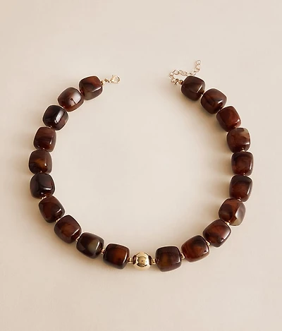 Pebbles Mocha Beaded Necklace