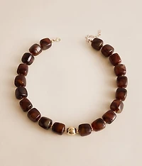 Pebbles Mocha Beaded Necklace