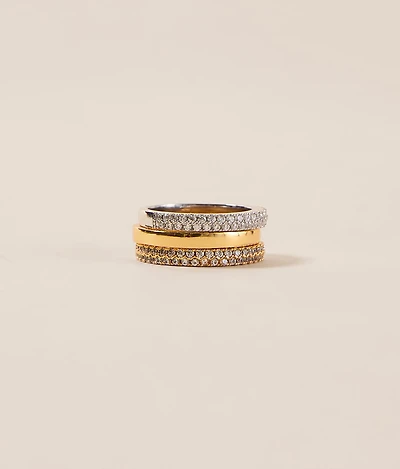 3 Pack Serene Two Tone Ring Set