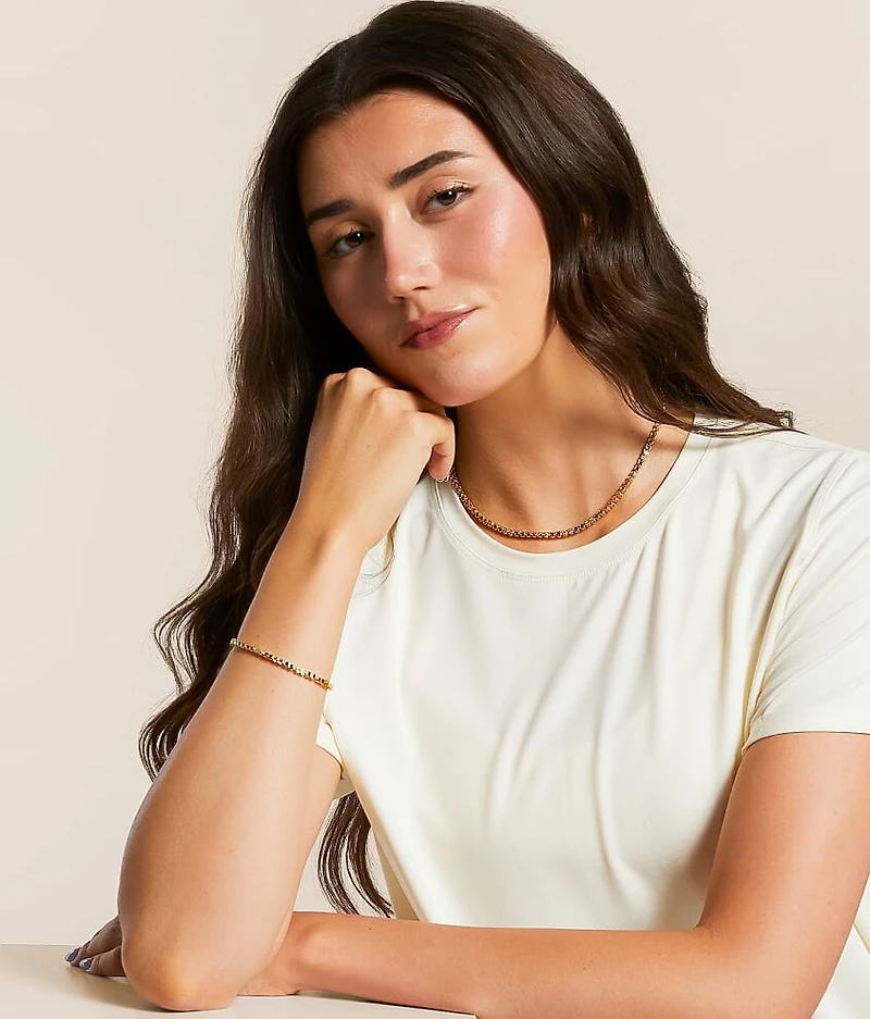 Rainbow Bezel Tennis Necklace