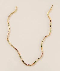 Sahira Jewelry Design Rainbow Bezel Tennis Necklace