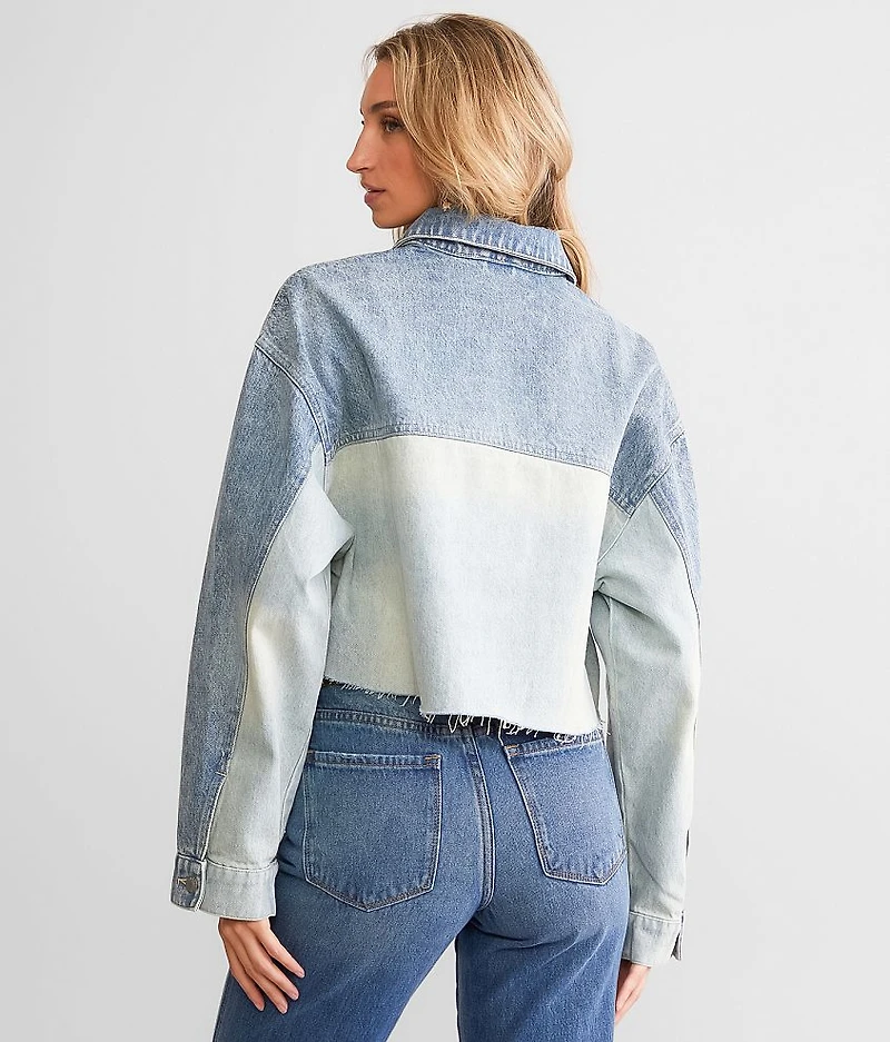 Two-Toned Denim Cropped Jacket