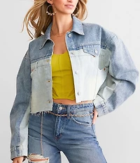 Two-Toned Denim Cropped Jacket
