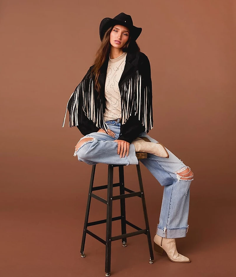 Flyaway Two Tone Fringe Jacket