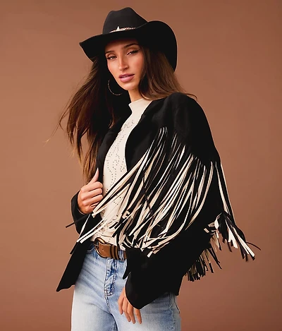 Flyaway Two Tone Fringe Jacket