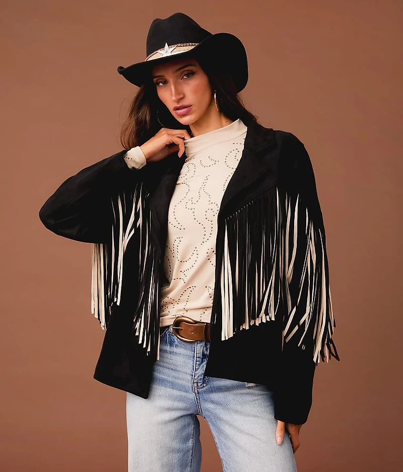 Flyaway Two Tone Fringe Jacket