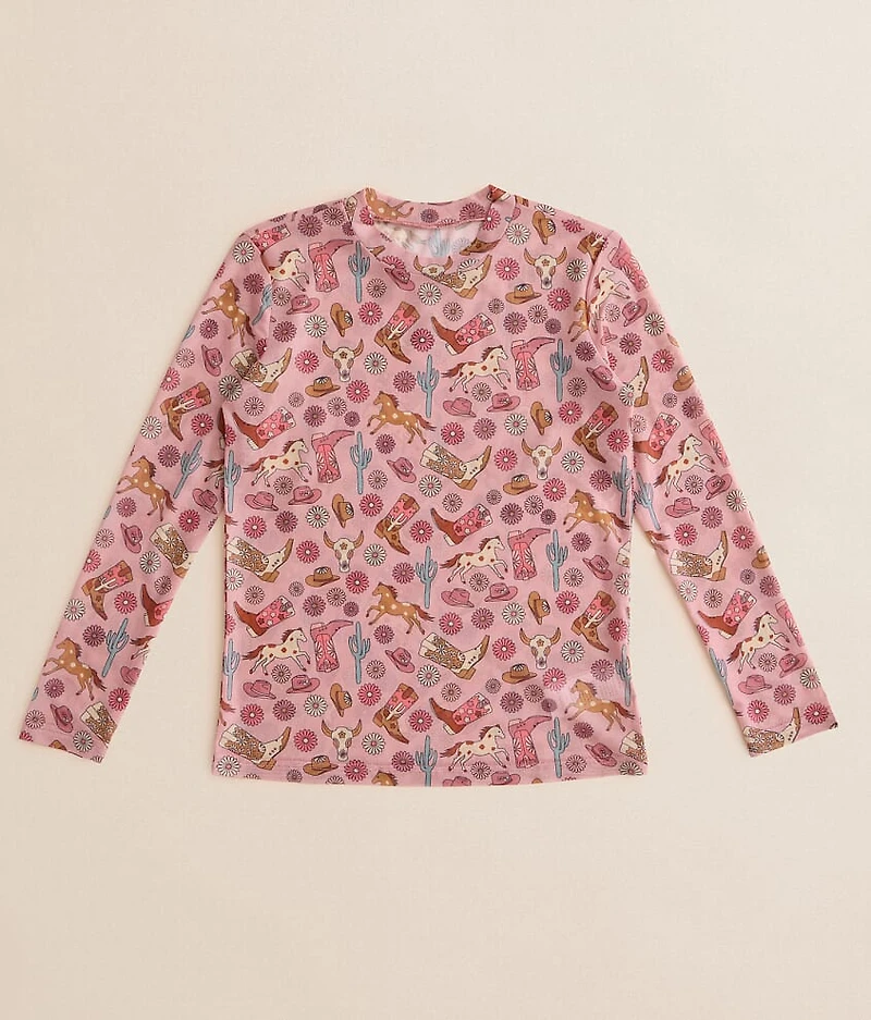 Girls - Western Mesh Top