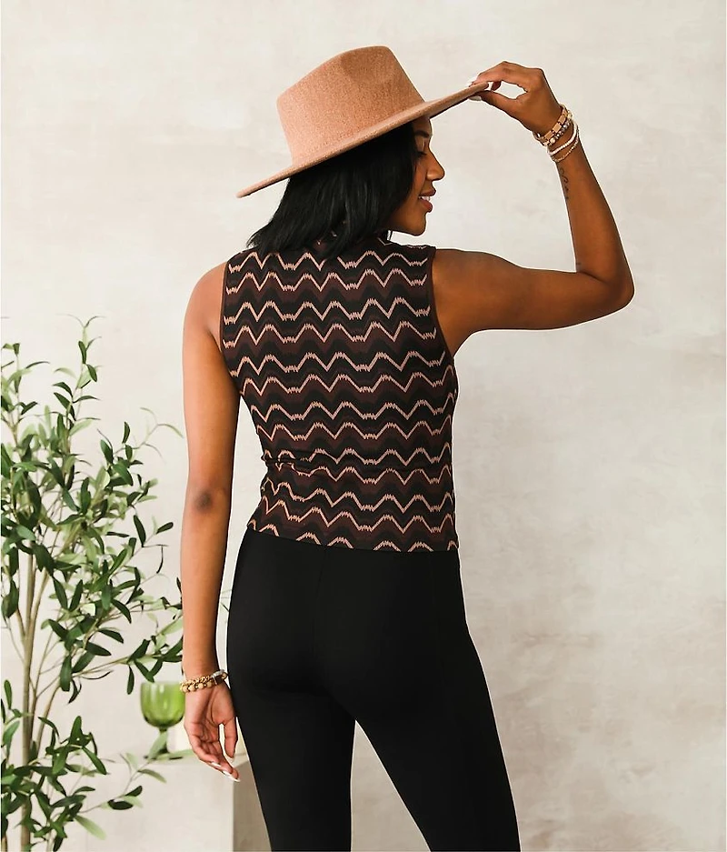 Wave Mock Neck Tank Top