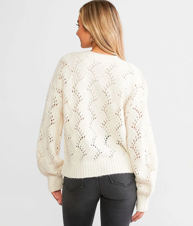 Rhinestone Pointelle Sweater