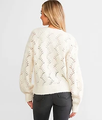 Rhinestone Pointelle Sweater