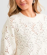 Rhinestone Pointelle Sweater